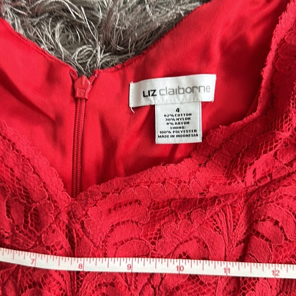 Liz Claiborne Red Lace Dress - Picture 8 of 9